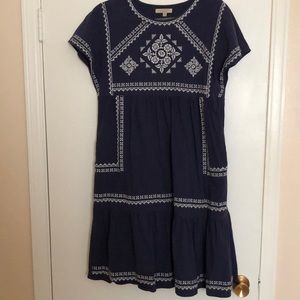 Polagram Blue Embroidered Dress